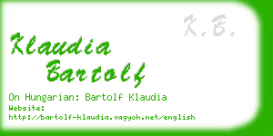 klaudia bartolf business card